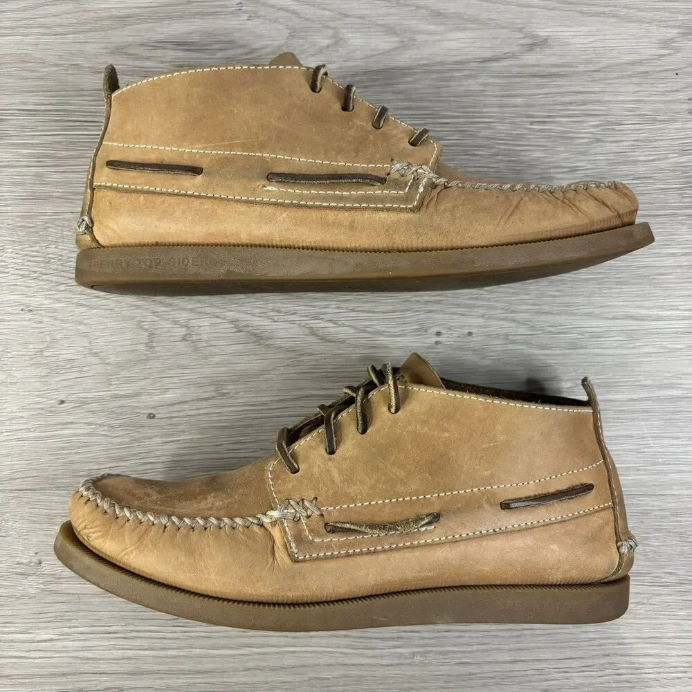 Sperry Top Sider Brown Leather Chukka Ankle Boots Sahara Men’s Lace Up 7.5M